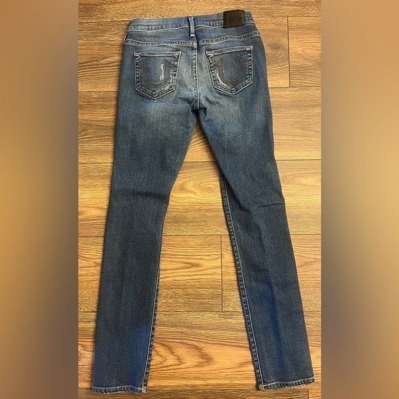 True Religion Women Victoria Skinny Cigarette Low Rise Jeans Size 25‎ Distressed - Picture 3 of 11
